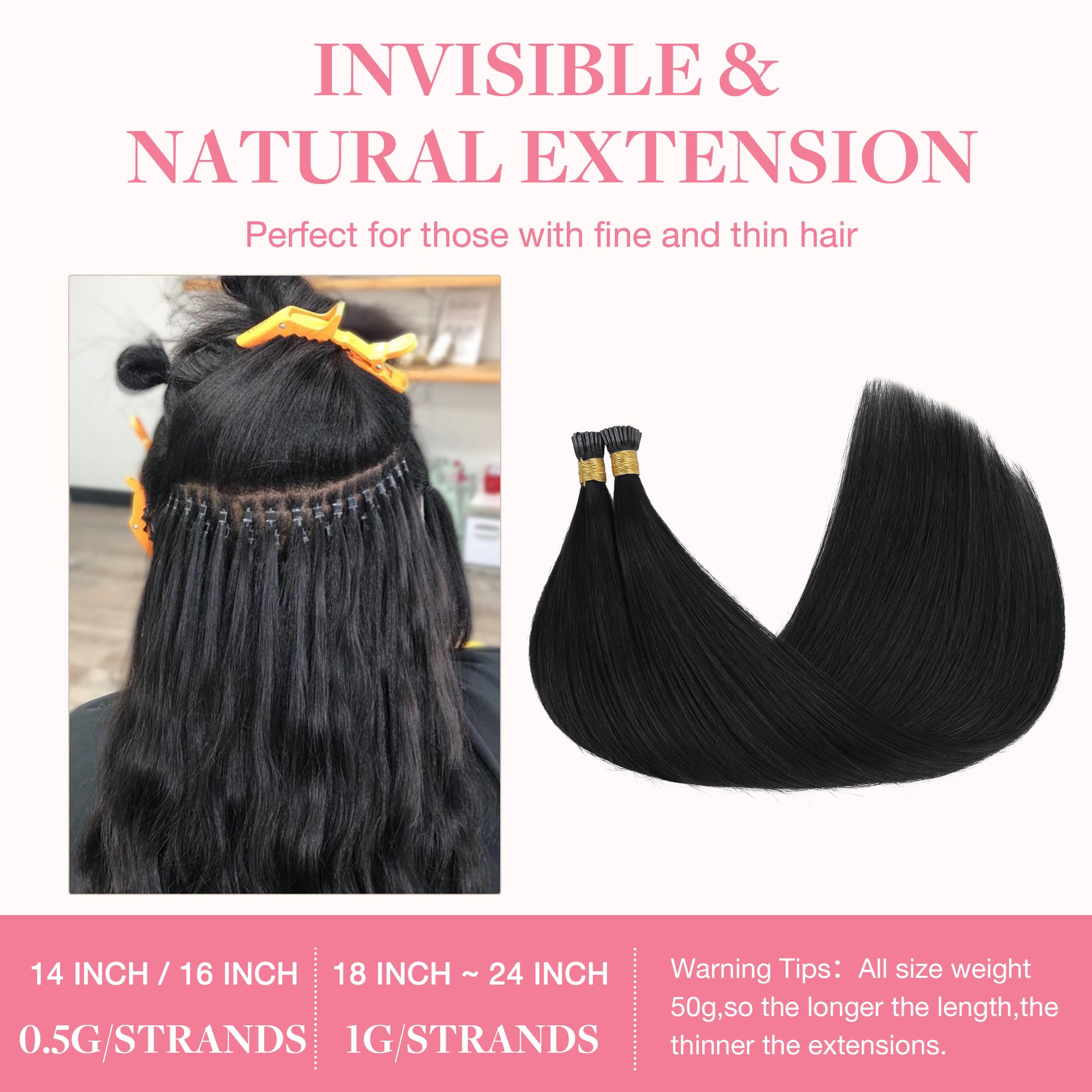 GOO GOO Jet Black hair extensions laid out to showcase the full twenty four inch length.