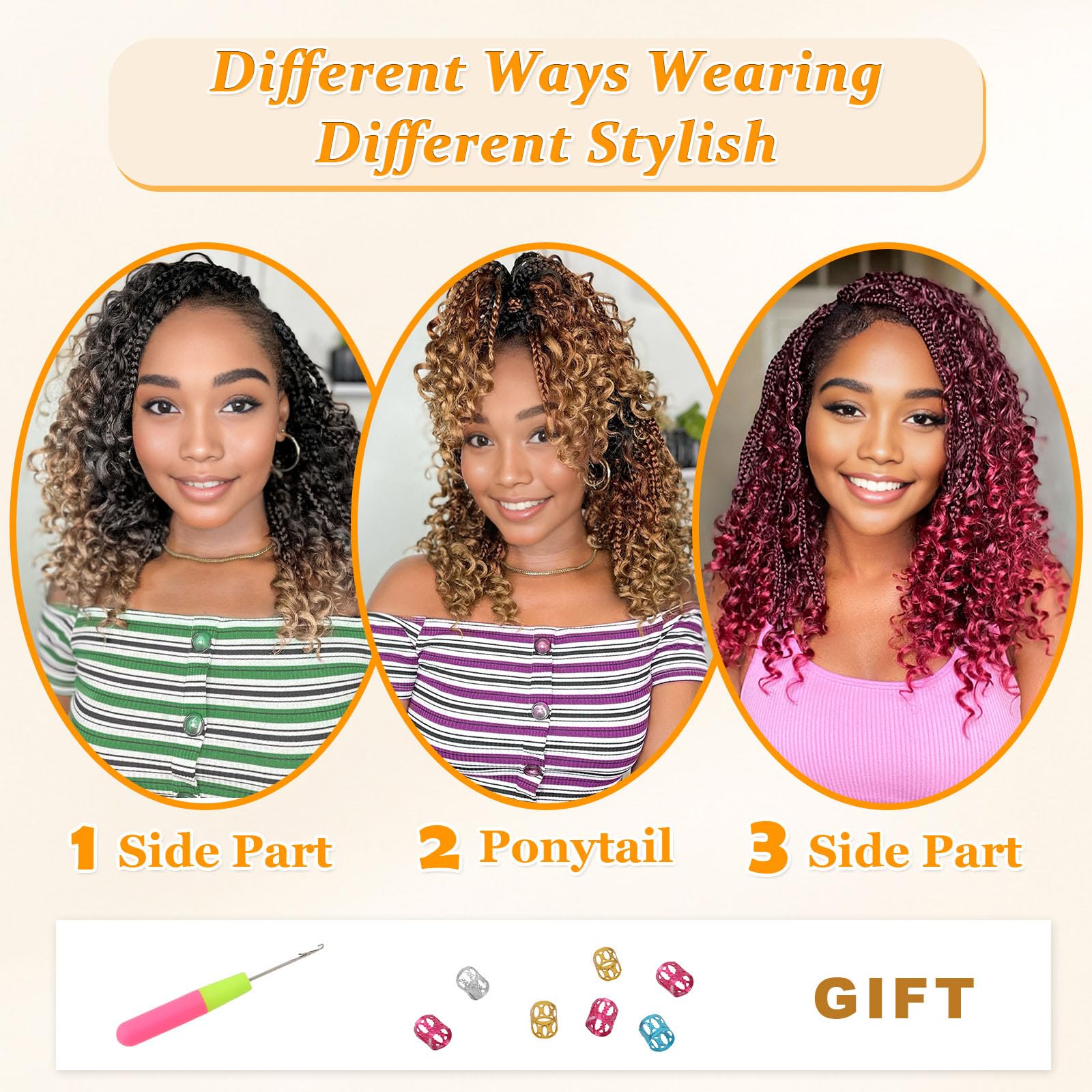 Comparison graphic illustrating the difference between standard braids and goddess curls.
