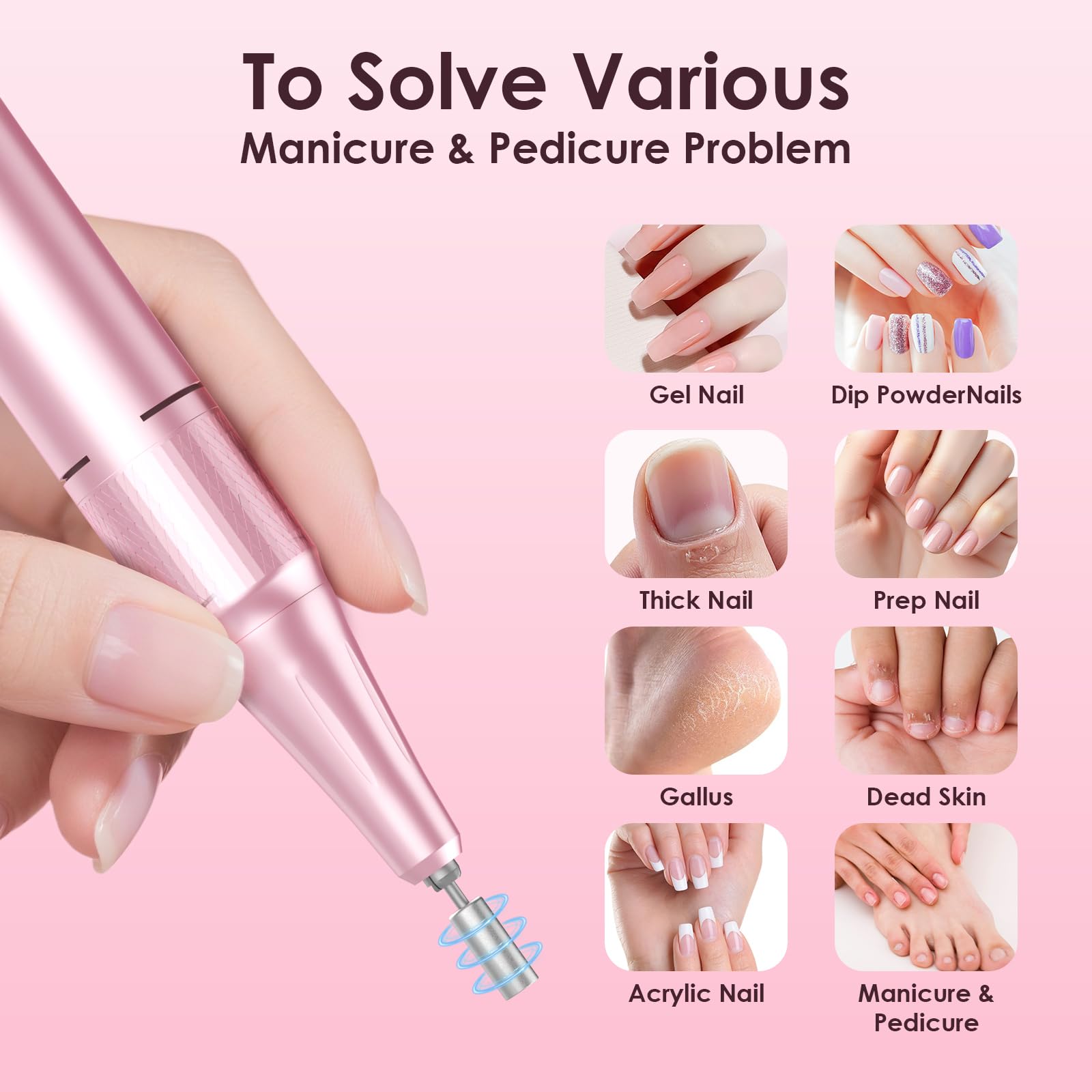 Helivive nail drill handpiece and control unit