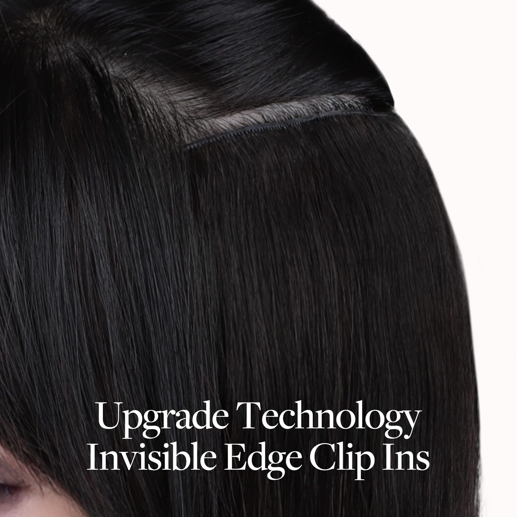 GOO GOO eighteen inch clip ins showing texture and secure metal clips close up