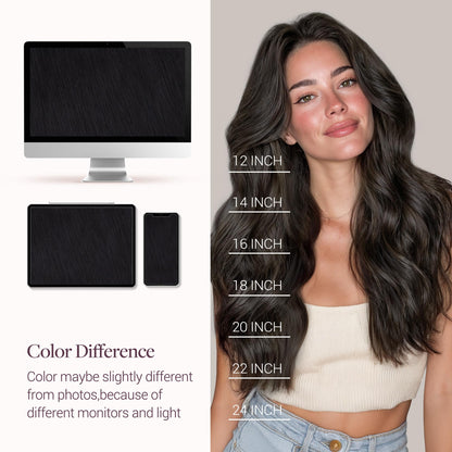 GOO GOO human hair extensions side view displaying the thin discreet profile