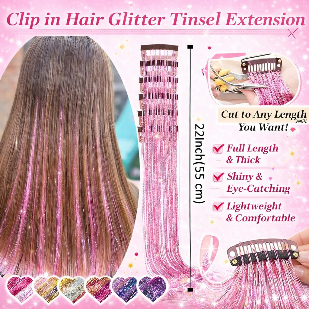 LEDIZE fairy hair accessories packaging showing diverse holographic shades for festive styling