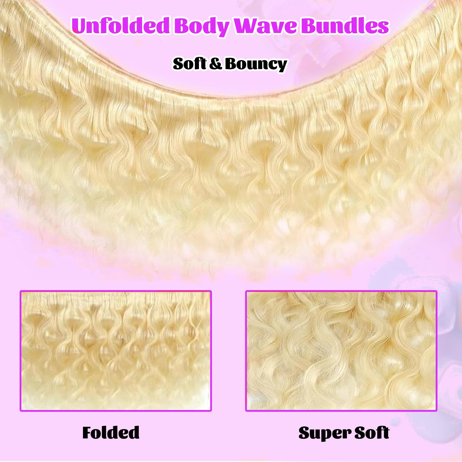 Premium imported 613 blonde hair extension being styled to showcase its silky texture.
