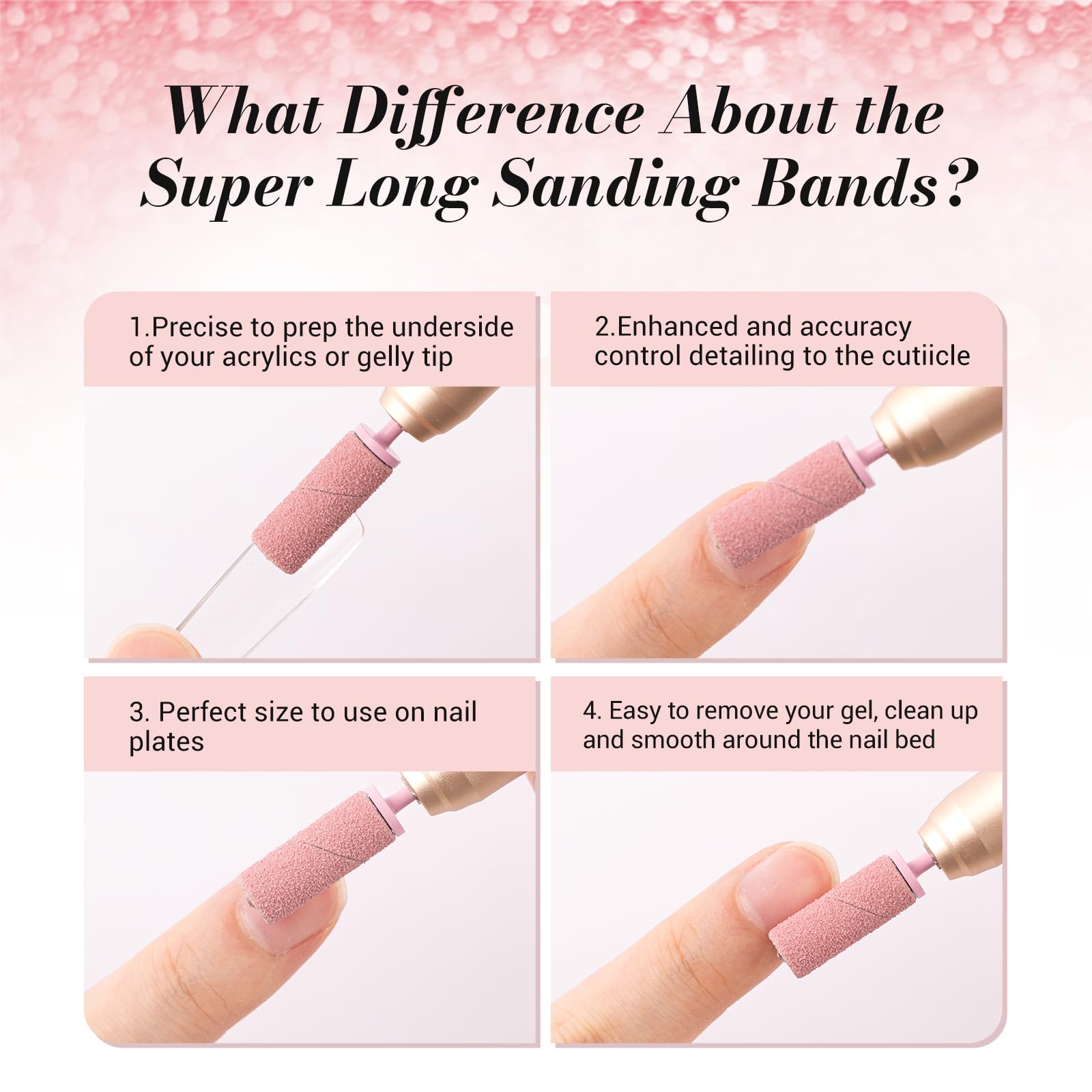 Durable 6.65mm pink crystal mandrel bit with a 3/32 inch shank size standing vertically.