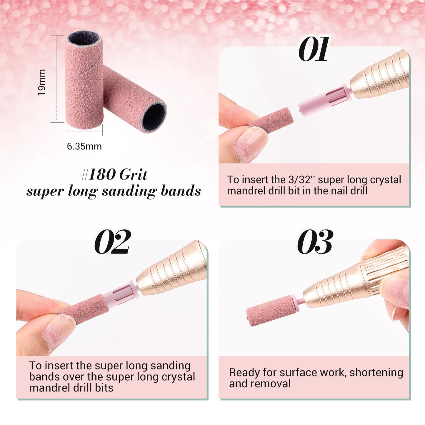 Acrylic nail extension shaping process with the premium MelodySusie electronic nail file accessory.