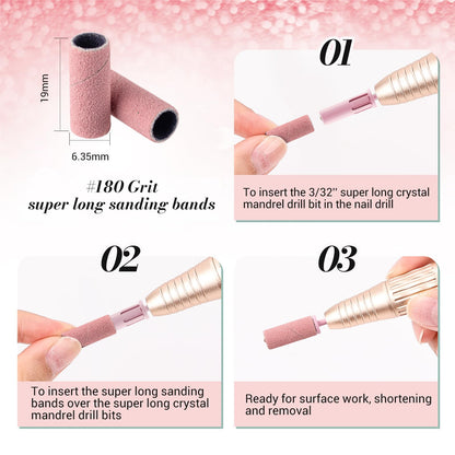 Acrylic nail extension shaping process with the premium MelodySusie electronic nail file accessory.