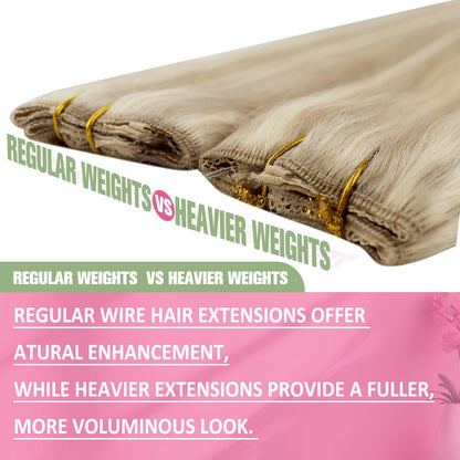 YoungSee 18 inch headband hair extension side profile demonstrating how the clear wire rests on the head