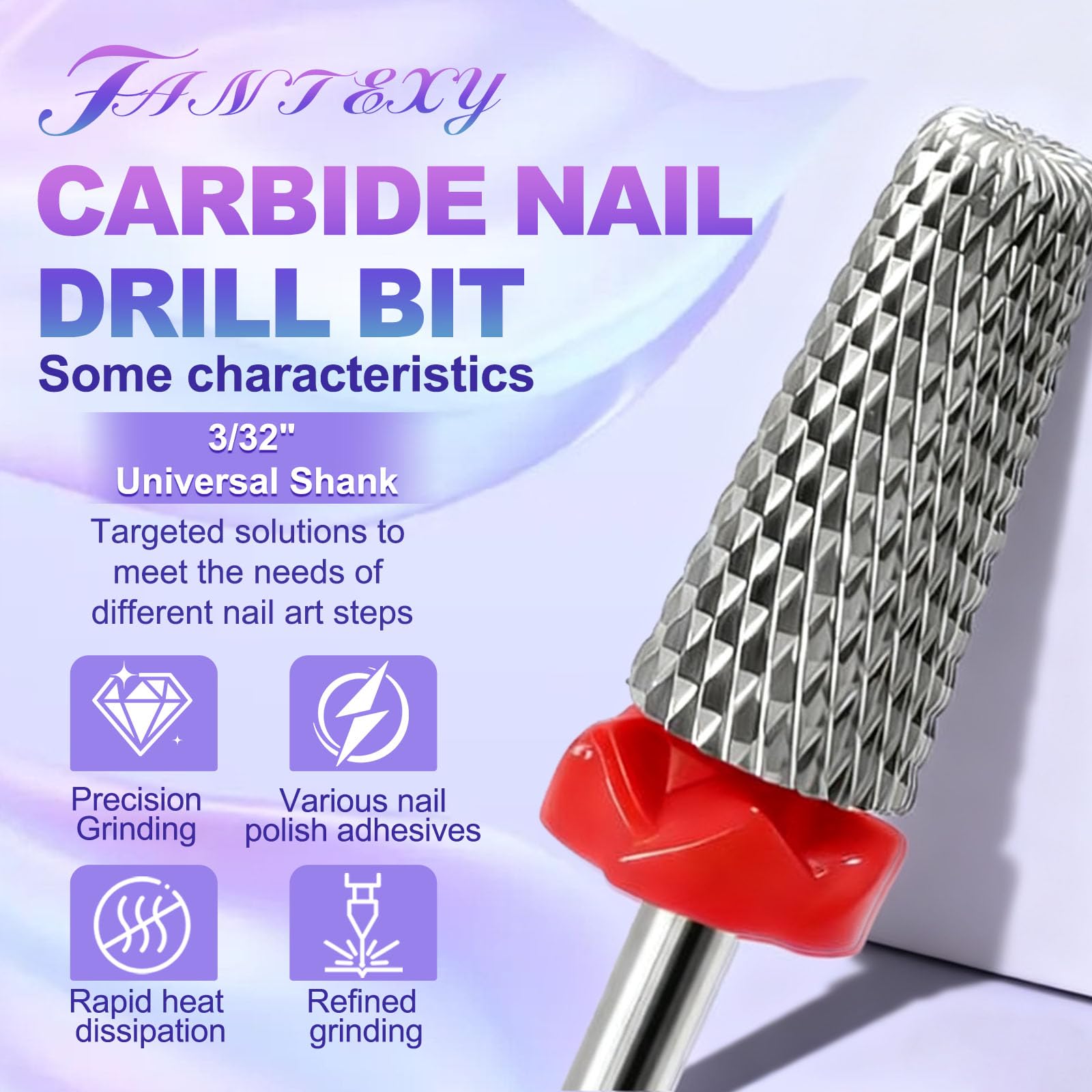 Fantexy professional 3/32 inch shank carbide bit fitting into an electric nail file handpiece