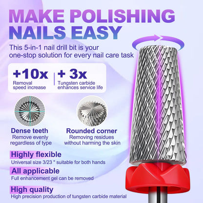 Fantexy manicure tool close up detailing the cone shape head for cuticle cleaning