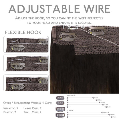 Wennalife remy hair extensions demonstrating how the secure clips attach to the lace backing