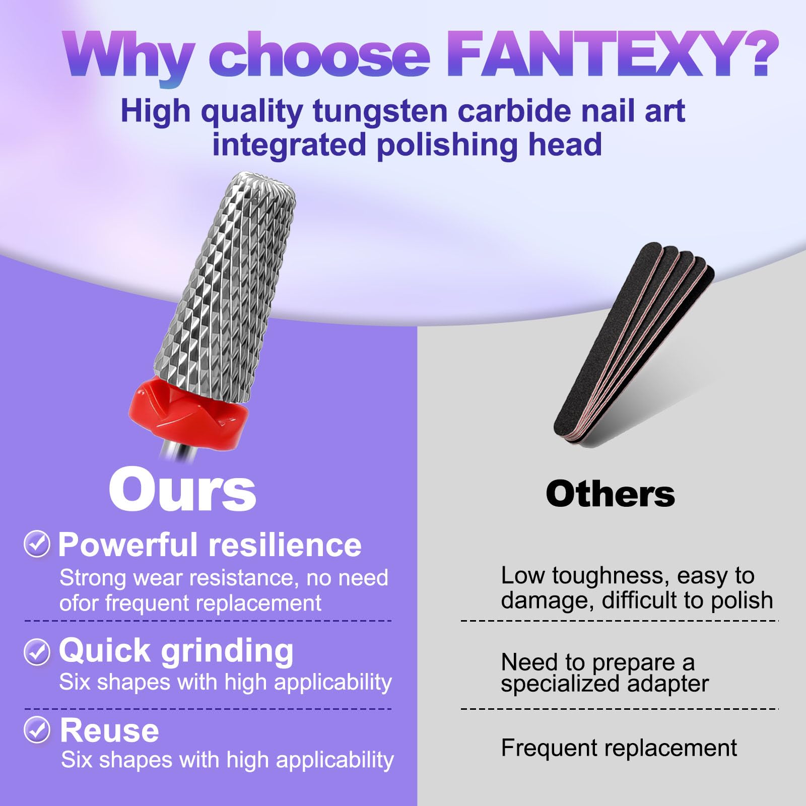 Premium protective storage case containing the fine grit Fantexy acrylic gel removal bit