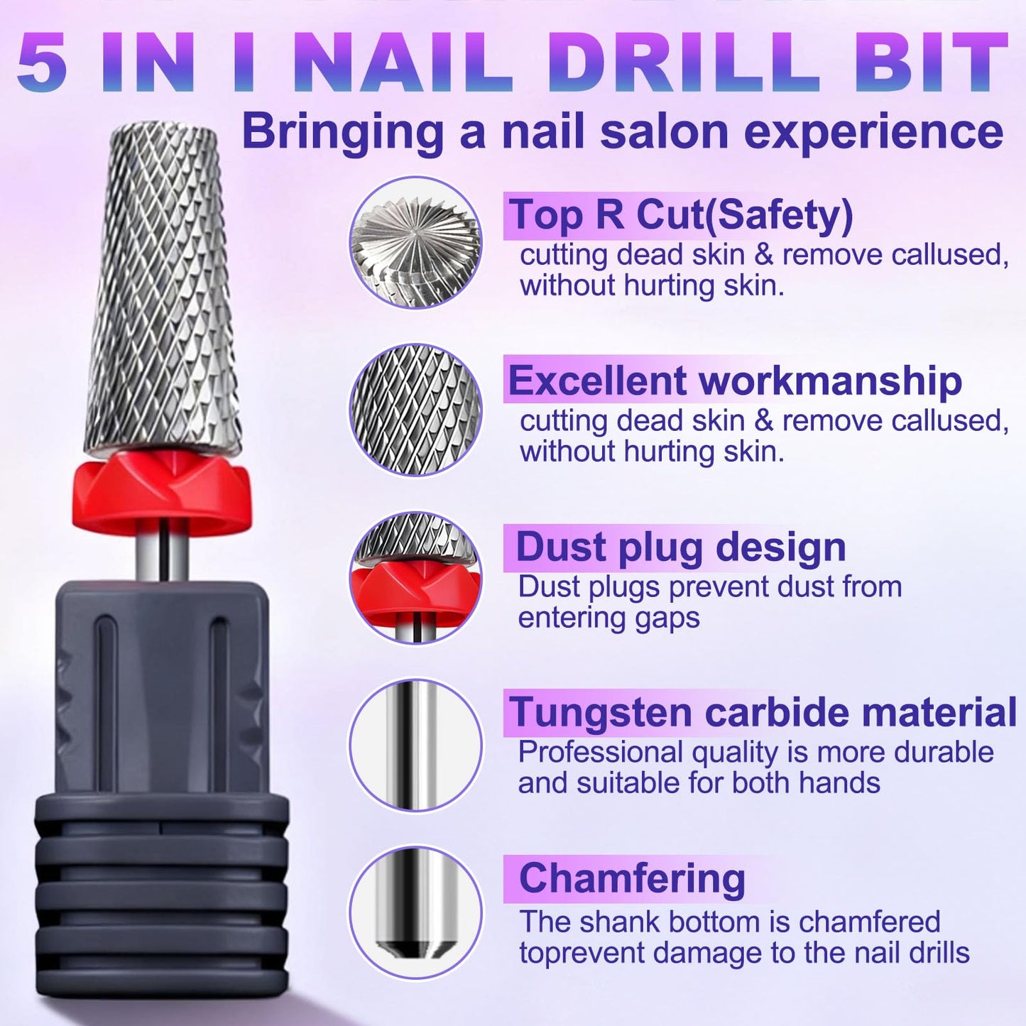 Fantexy professional E-file bit showing clean dual rotation teeth layout for left and right hand use
