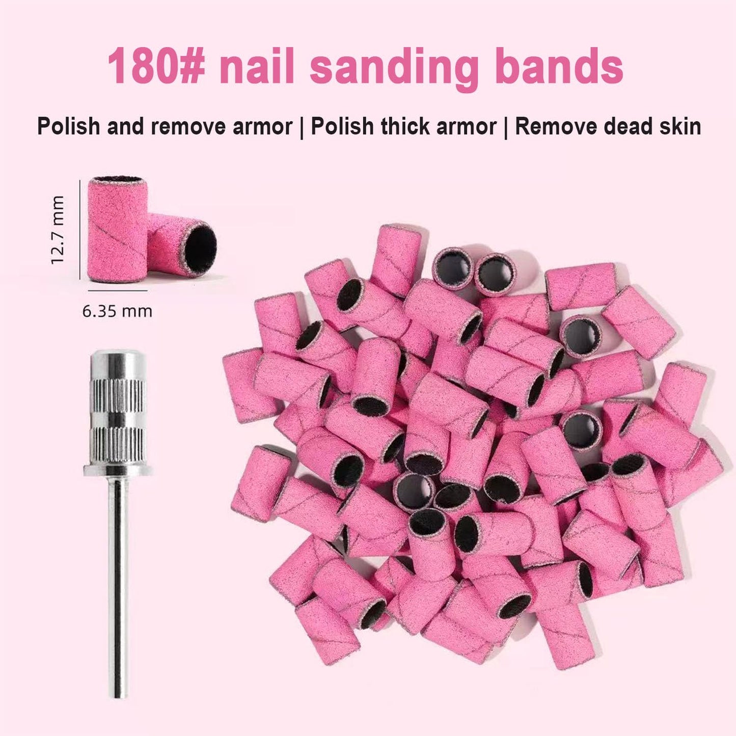 Multi colored premium sandpaper rings for electric nail file machine pedicures