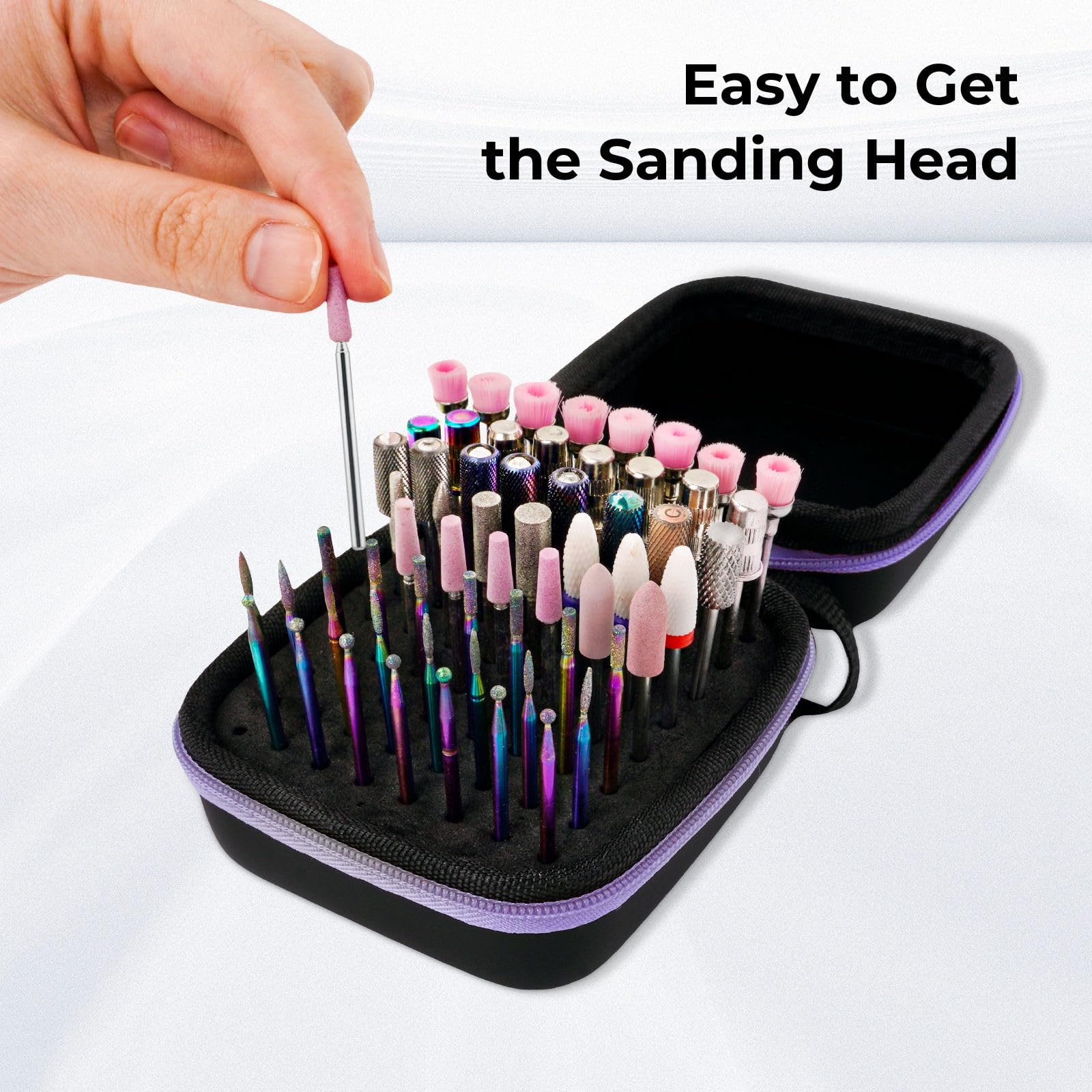 Portable manicurist storage box with attached wrist carrying strap for mobile salon technicians
