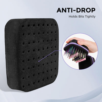 Waterproof fabric exterior view of the purple Lavinda professional dustproof display case