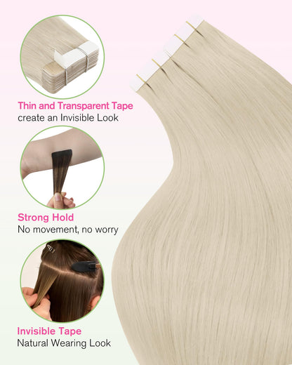 Premium imported YoungSee 24 inch real hair extensions showing the natural straight texture.
