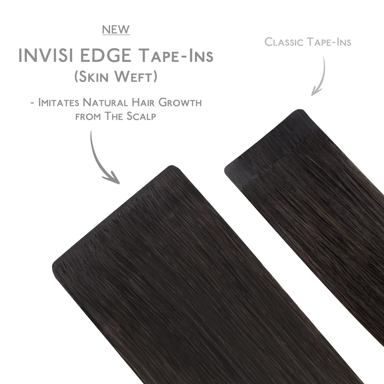 Close up view of the injected tape weft showing the seamless and invisible application method.