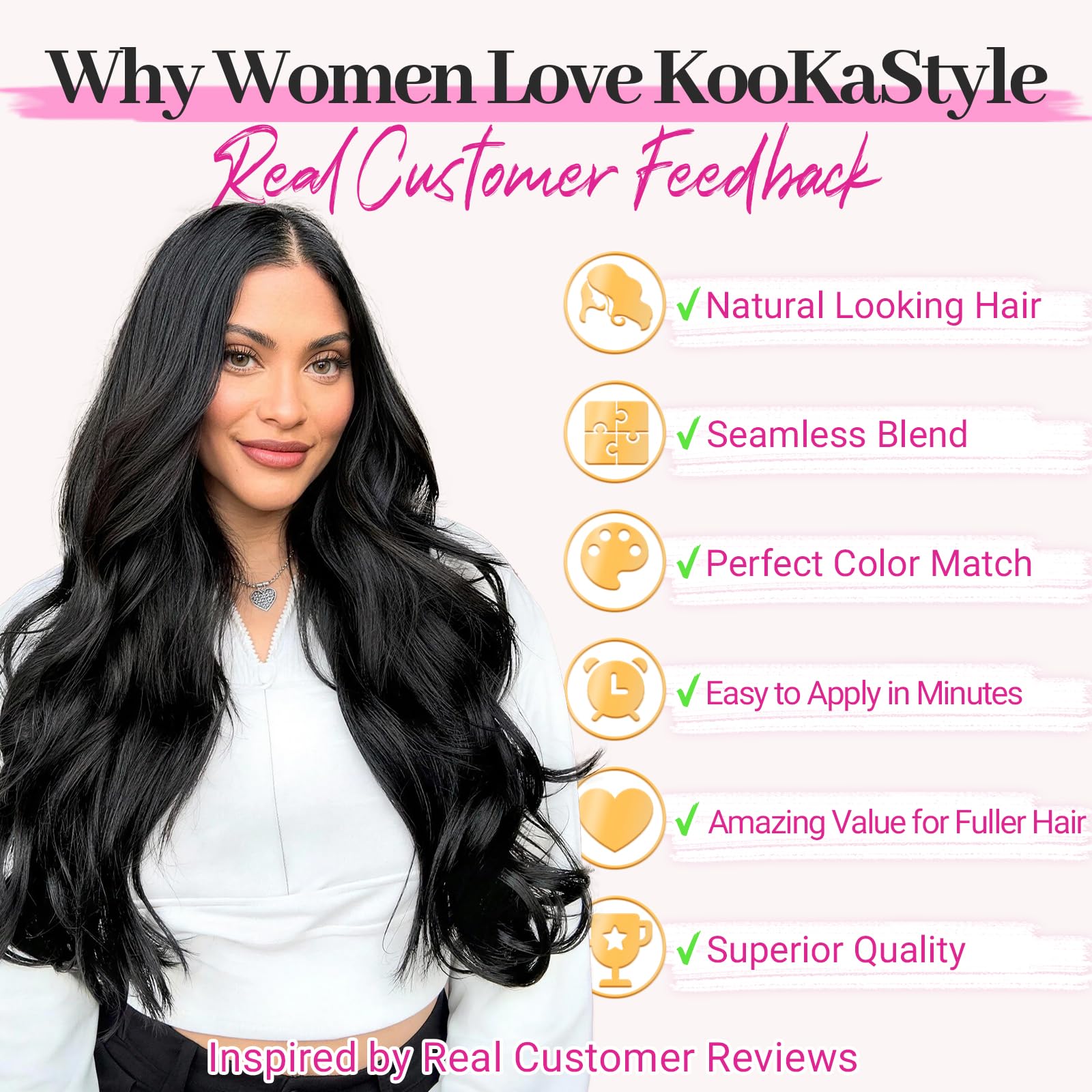 KooKaStyle synthetic hair extension material texture close up under soft lighting.