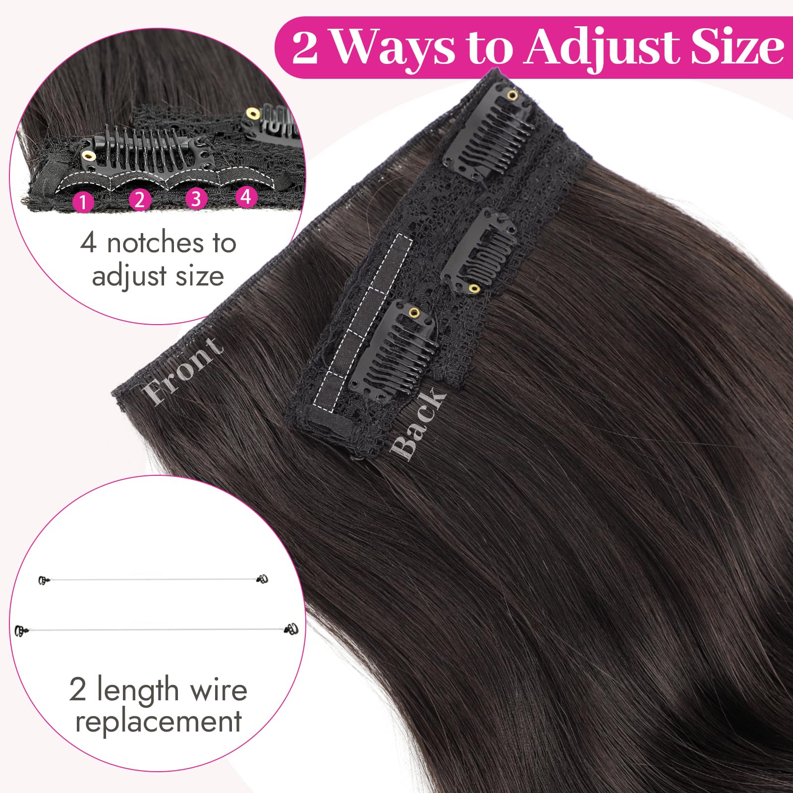Packaging box layout for the USA imported premium hair extensions.