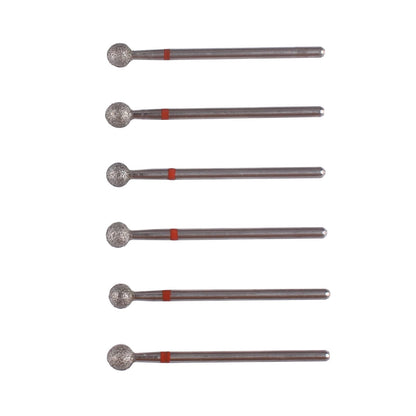 Six pieces of MZCMSL diamond efile bits arranged neatly on a professional background