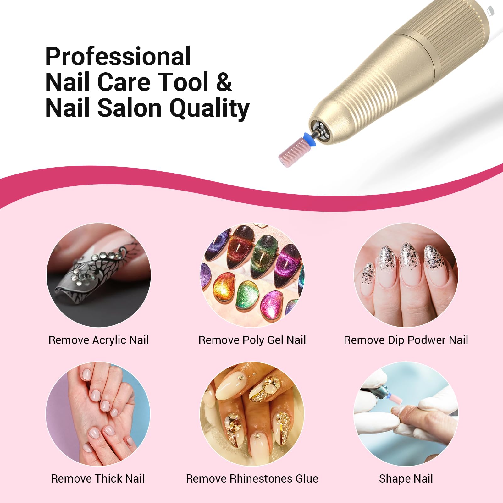 MelodySusie professional e-file tool accessory for fast hard gel extension removal