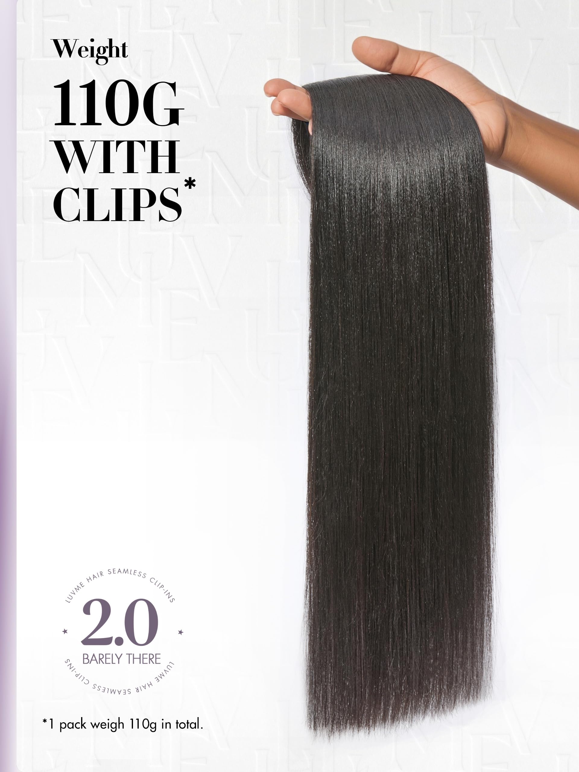 Demonstration of the lightweight flat clips blending into natural black hair.