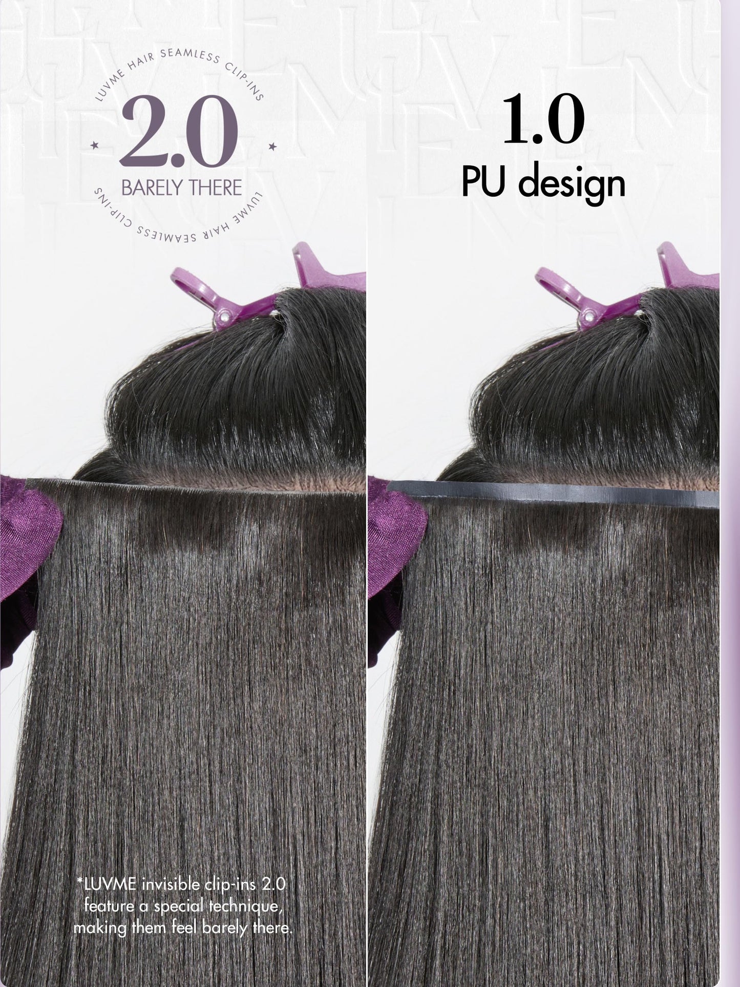 Premium texture detail of the one hundred ten grams yaki straight hair extensions.