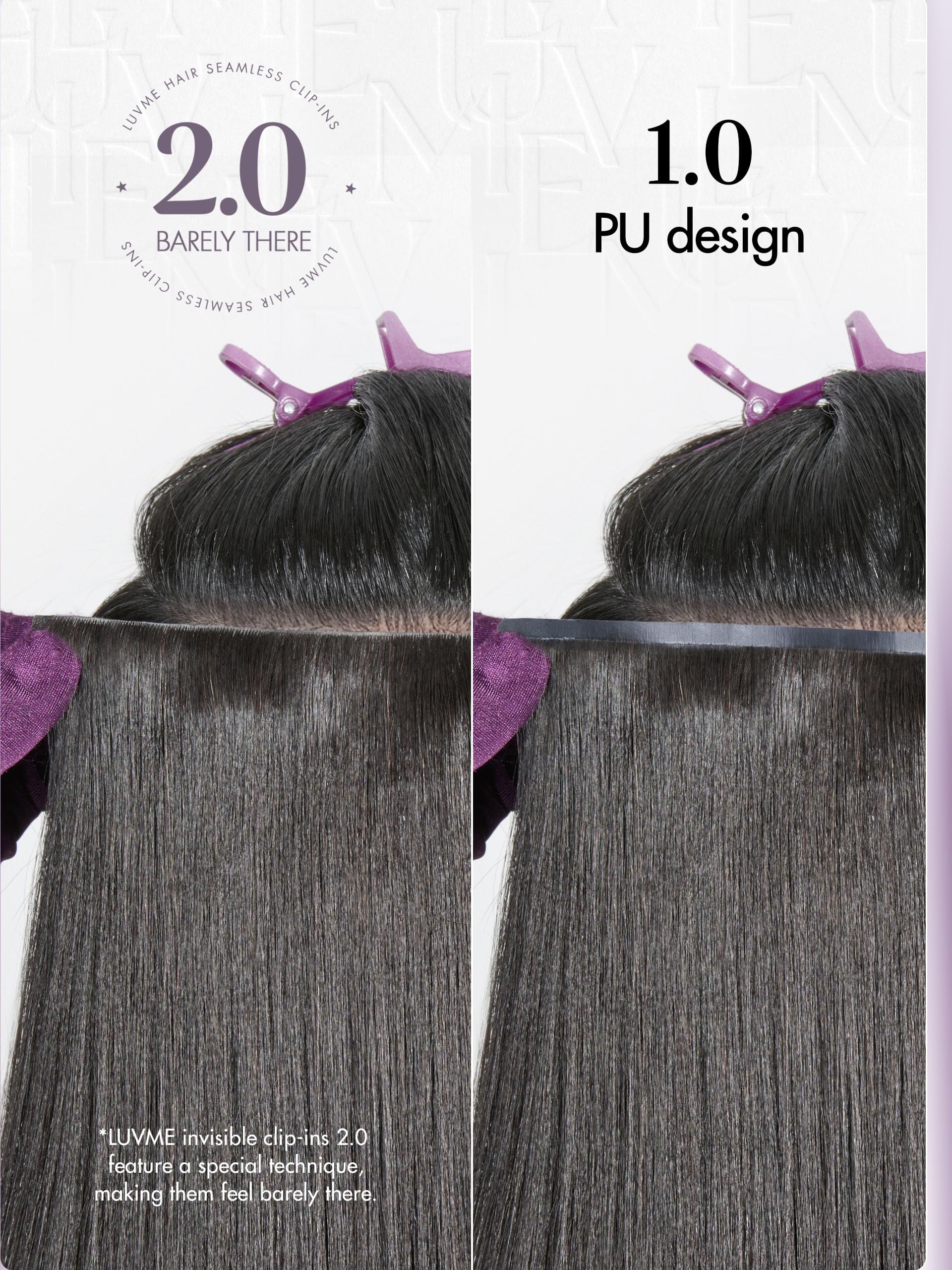 Premium texture detail of the one hundred ten grams yaki straight hair extensions.