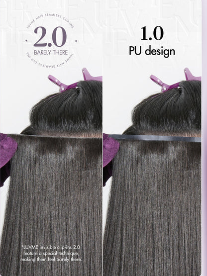 Premium texture detail of the one hundred ten grams yaki straight hair extensions.