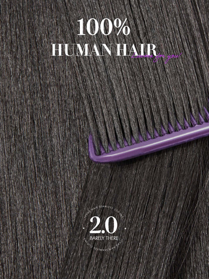Side view of the LUVME human hair extensions showing realistic density and length.