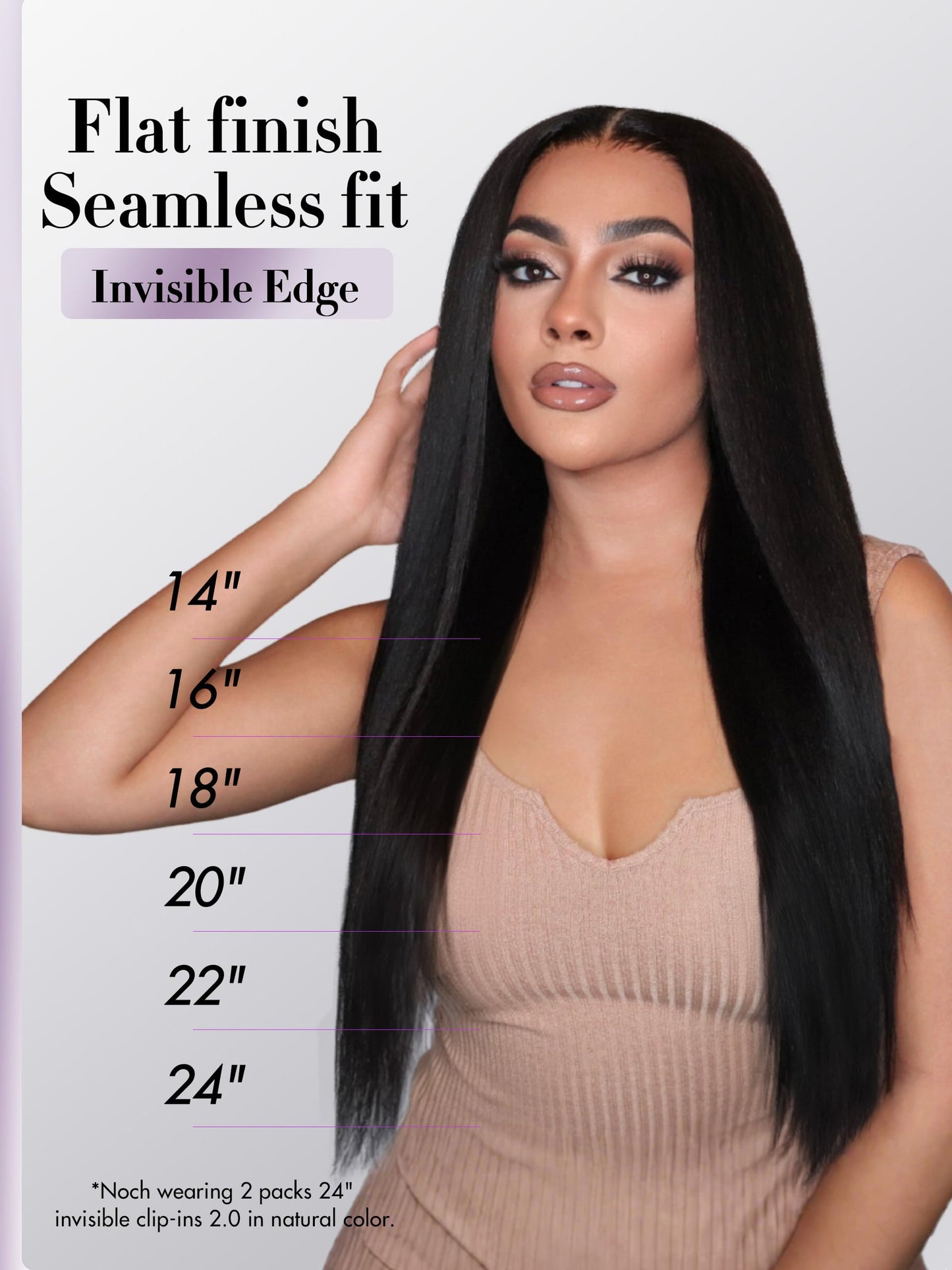 Before and after styling comparison using the invisible clip in hair volumizer.