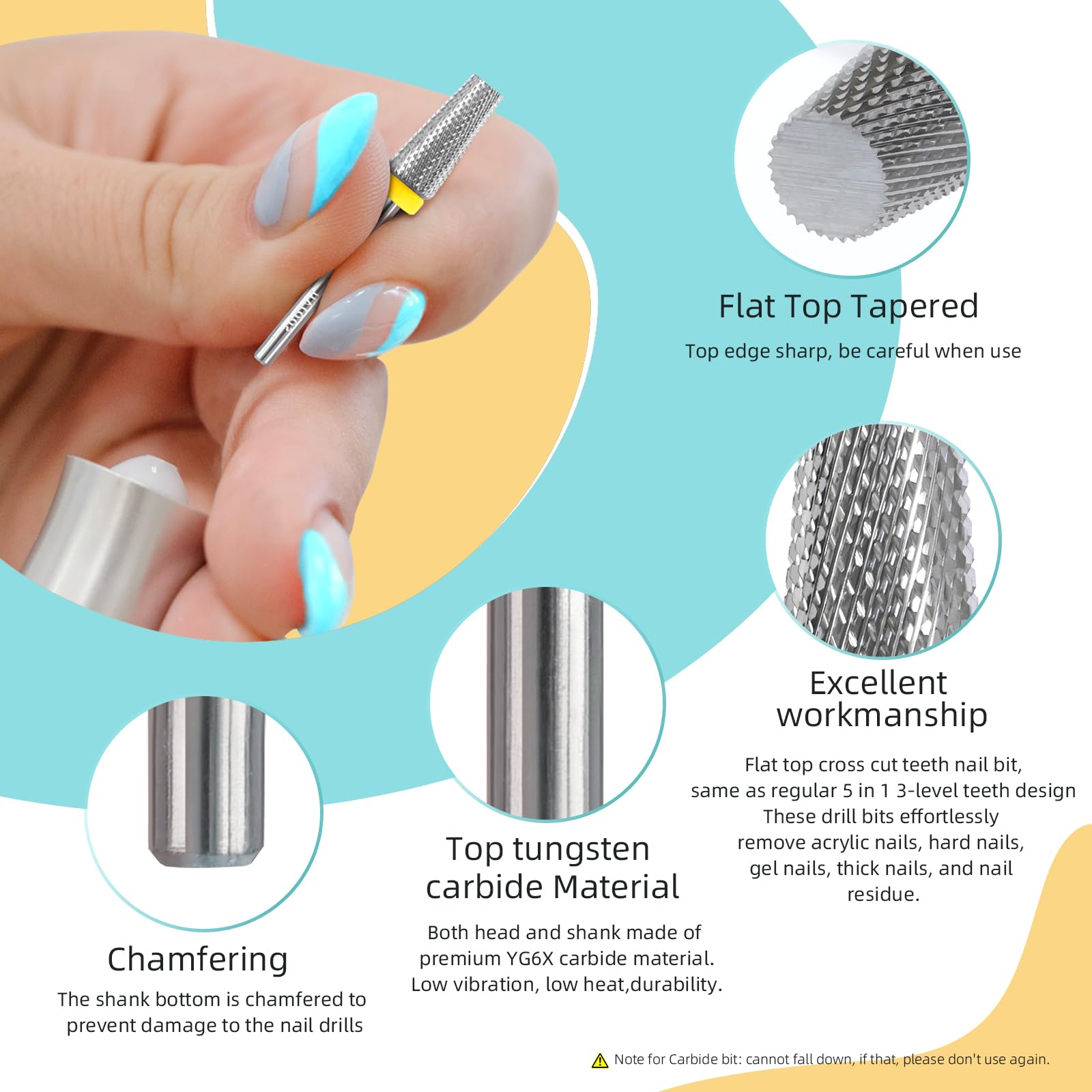 Manicure gel polish removal tool showcasing the multi level teeth pattern for acrylic filling
