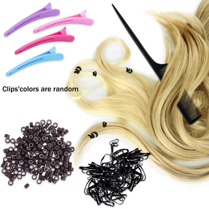Duufin mini rubber hair elastics packaging included in the professional micro link set