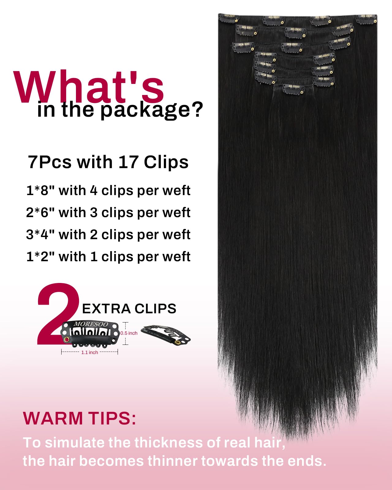 Close up view of Moresoo double weft stitching and metal clips