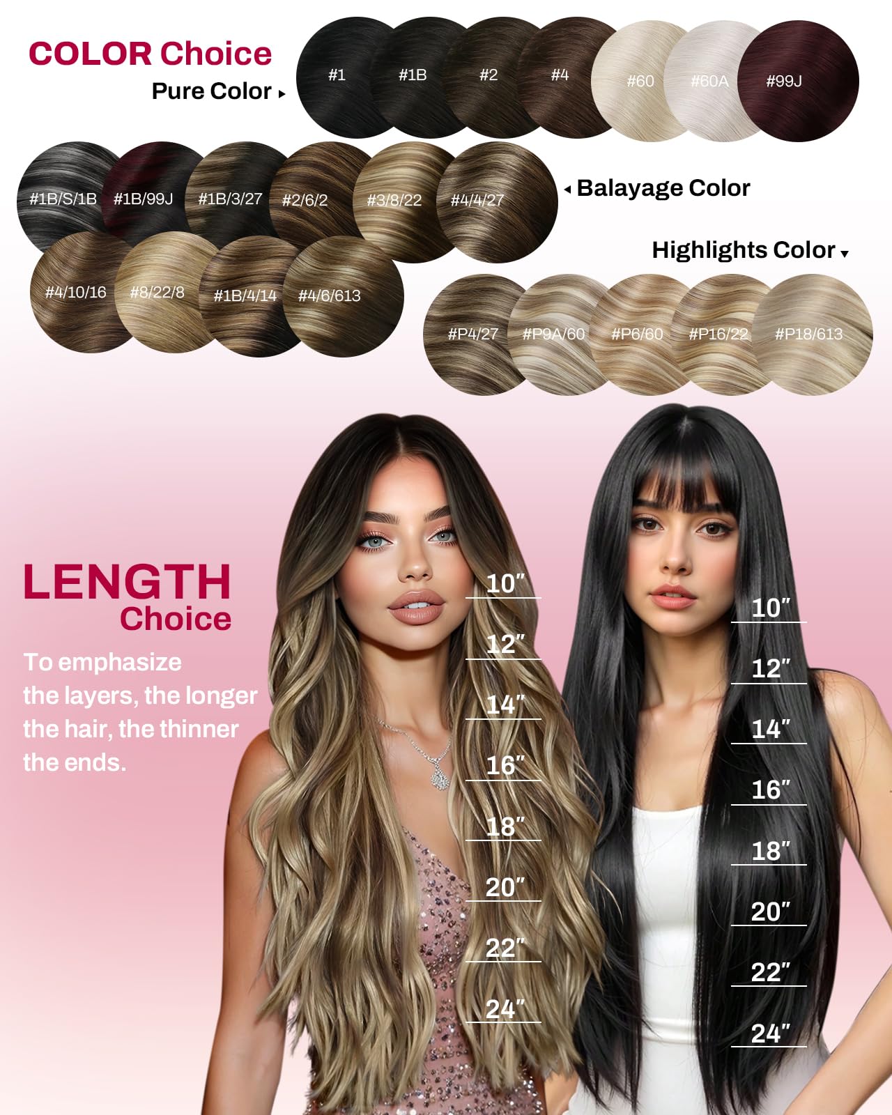 Side profile showing thickness of the double weft hair clips
