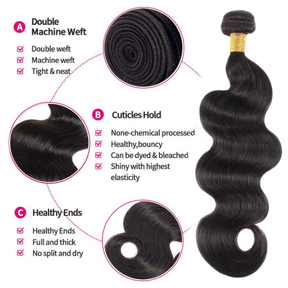 Close up view of the double weft construction on Tuheerst hair extensions