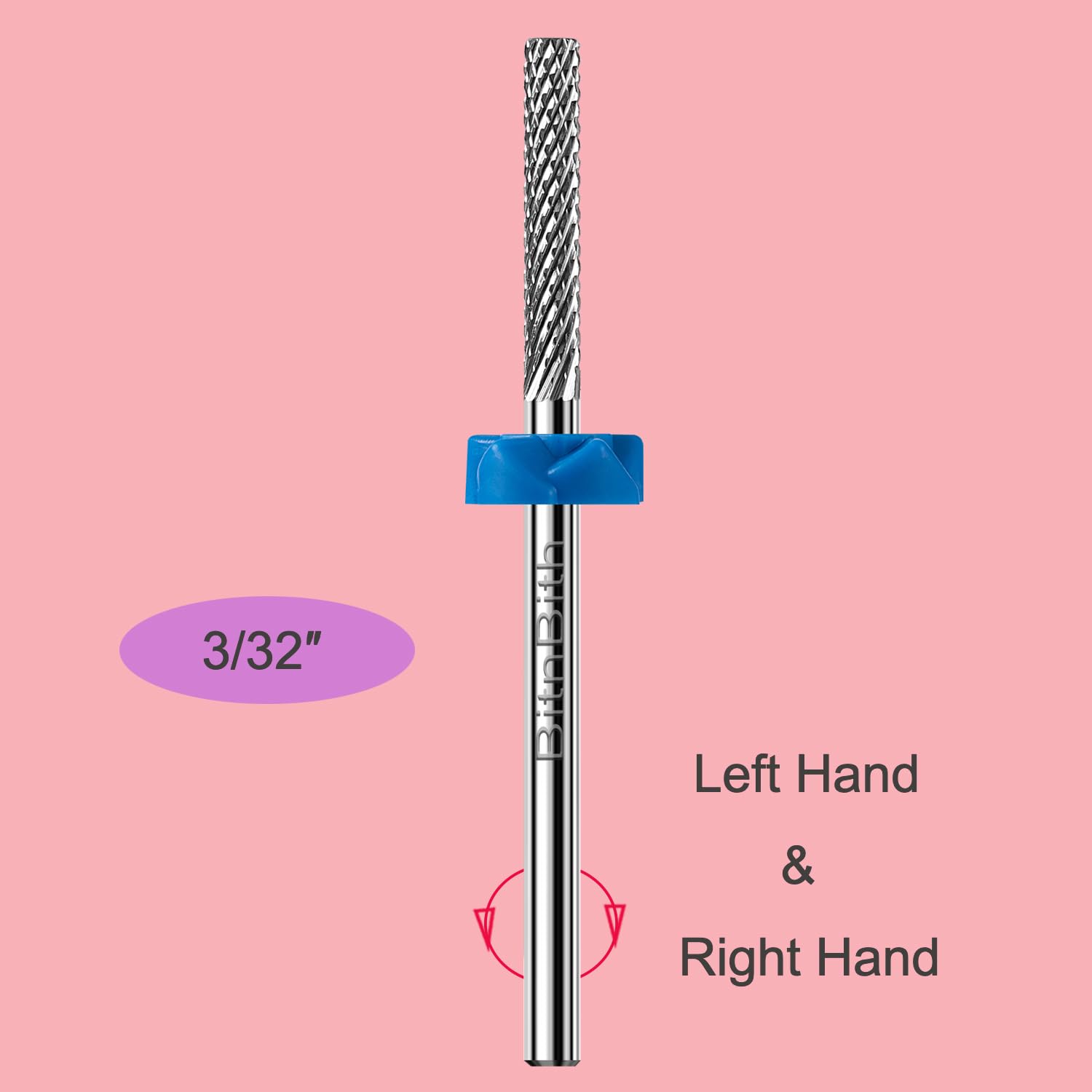 BitnBith medium grit carbide nail bit blue safety band close up