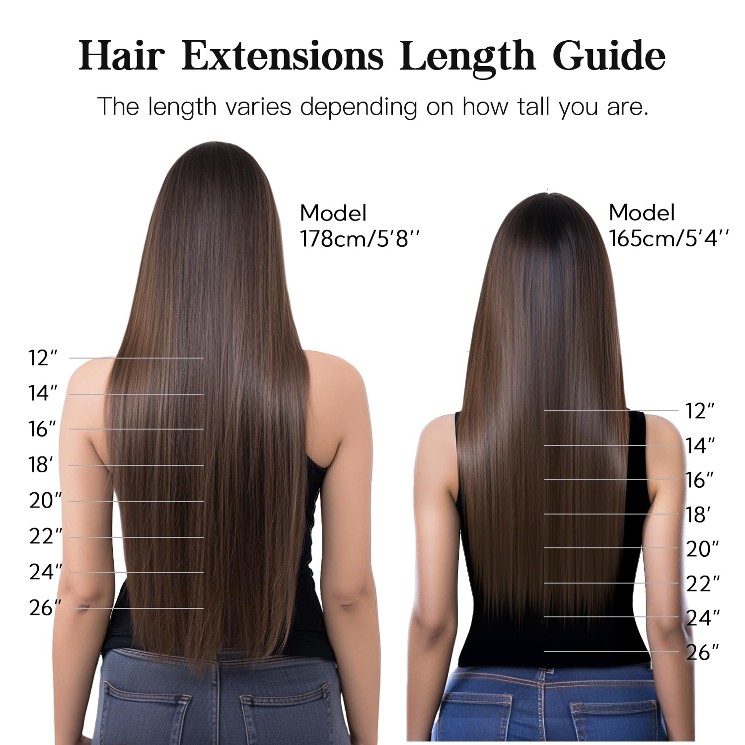 HOTBANANA dark brown hair extensions featuring rust proof stainless steel attachment clips