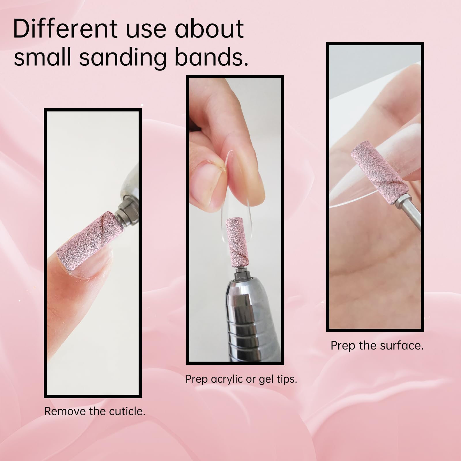 Top view of Corfulra nail art sanding bands for natural nails