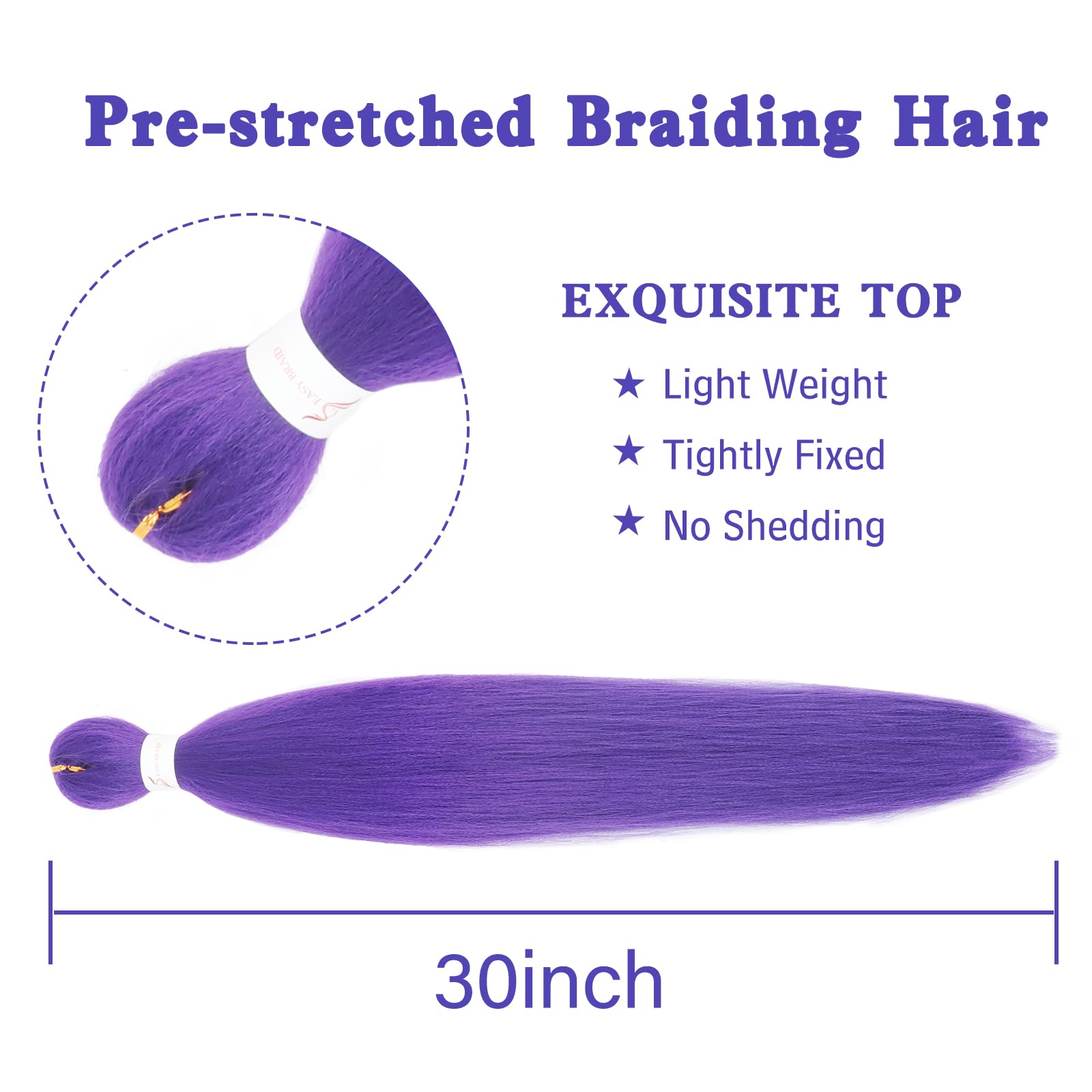 Two packs of purple braiding hair arranged neatly to show the full volume and length