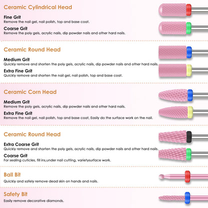 Professional nail tech using Depvko ceramic bits on acrylic nails