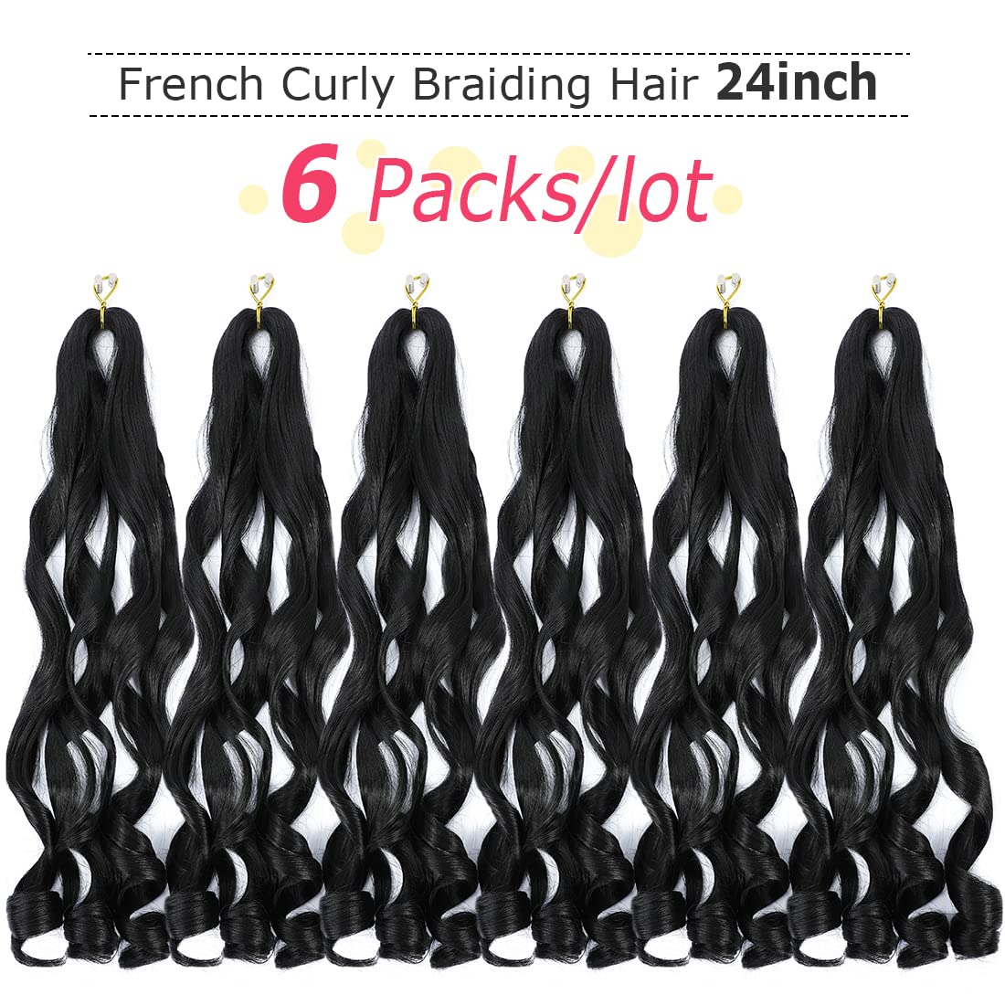 Natural black loose wave bouncy crochet hair extensions