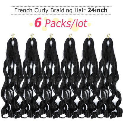 Natural black loose wave bouncy crochet hair extensions