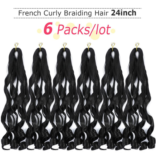 Natural black loose wave bouncy crochet hair extensions