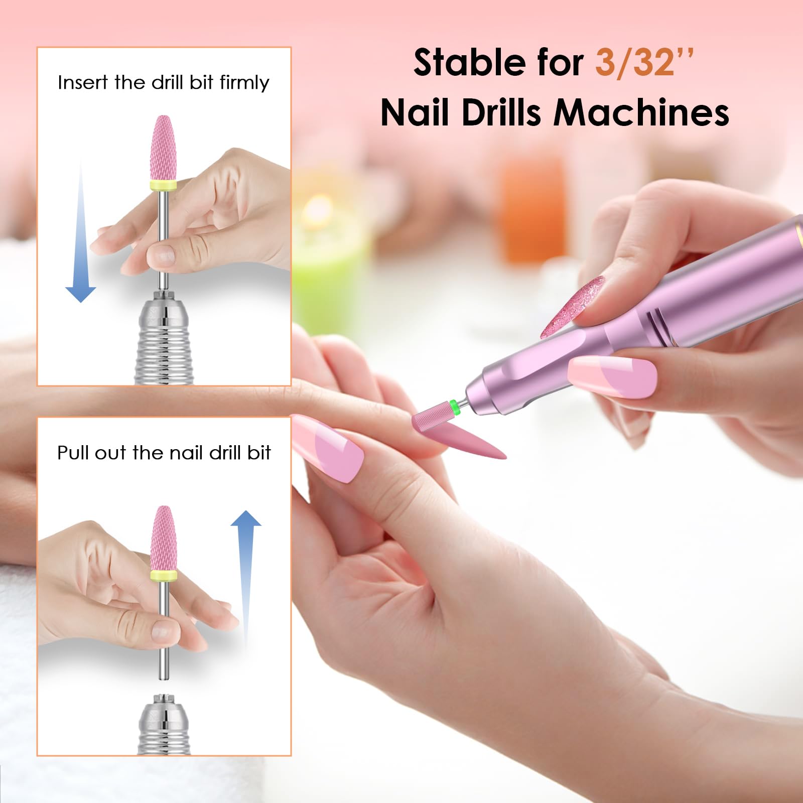 Side profile of Depvko nail drill bit shapes for manicure
