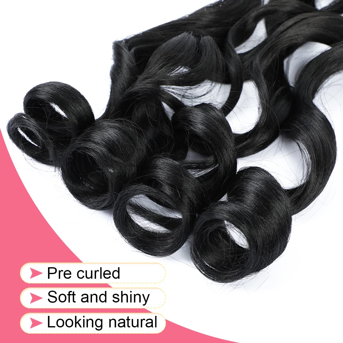 Heat resistant black wavy braiding hair for women