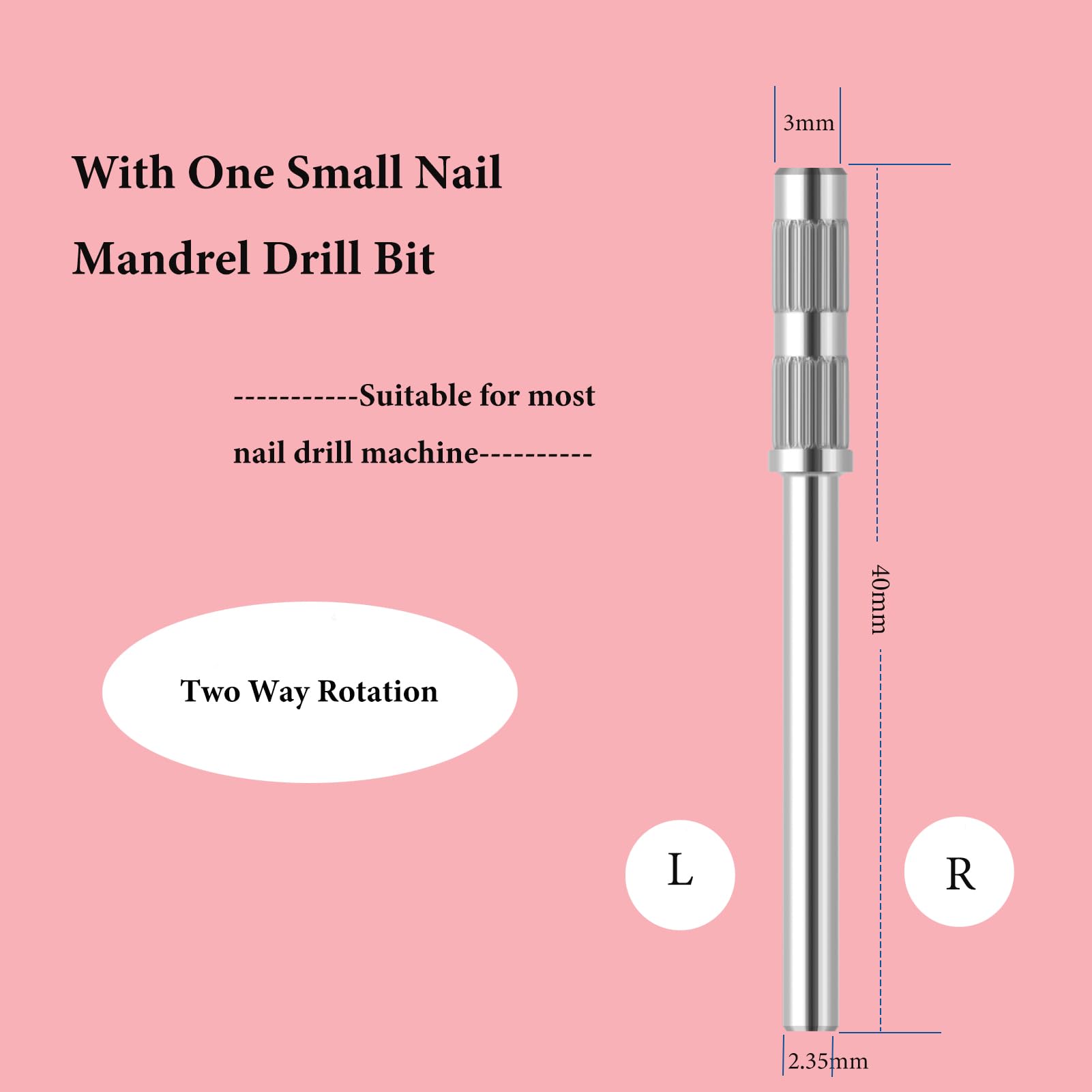 BitnBith 3.1mm mini mandrel bit for electric nail files