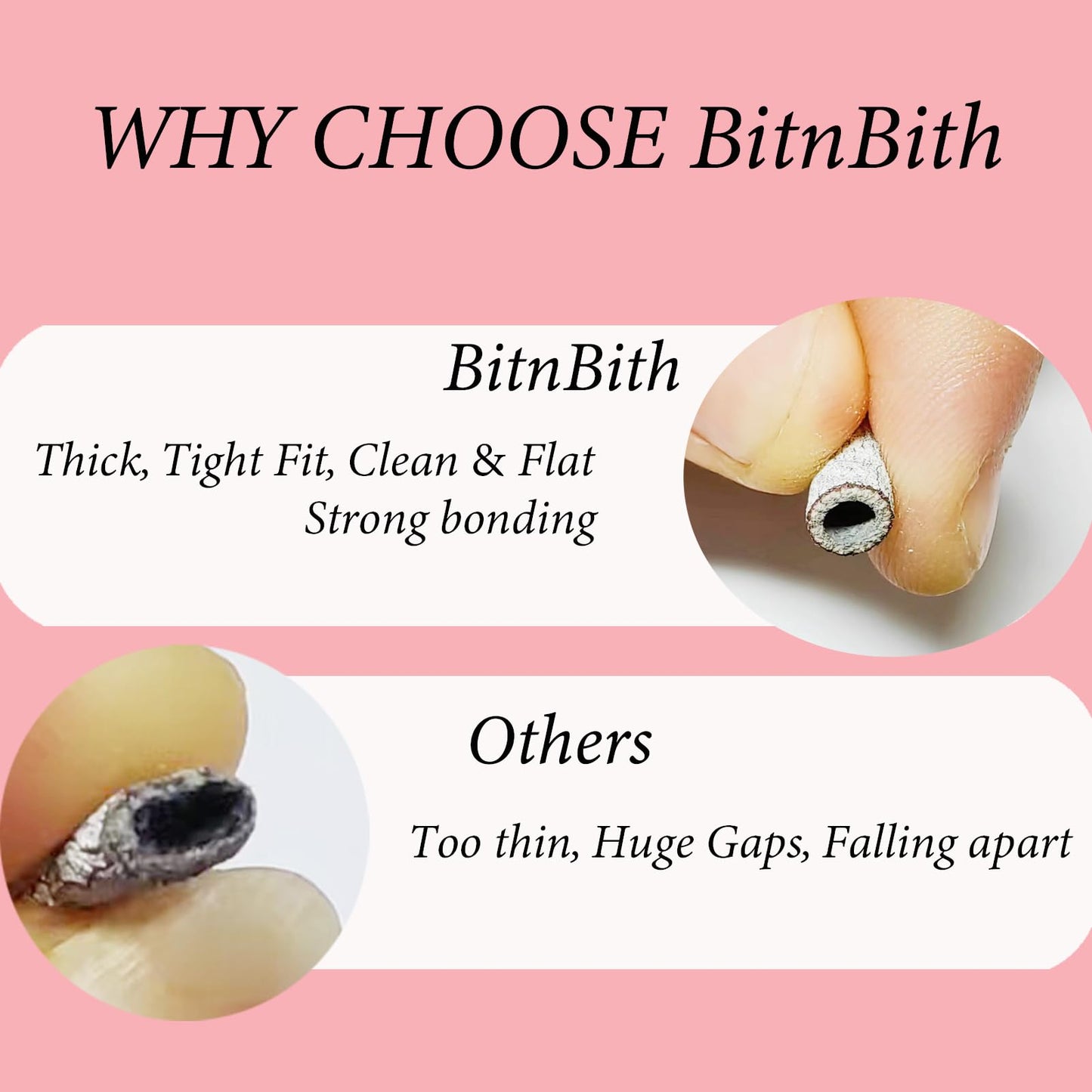 Pink sanding bands for acrylic nail preparation