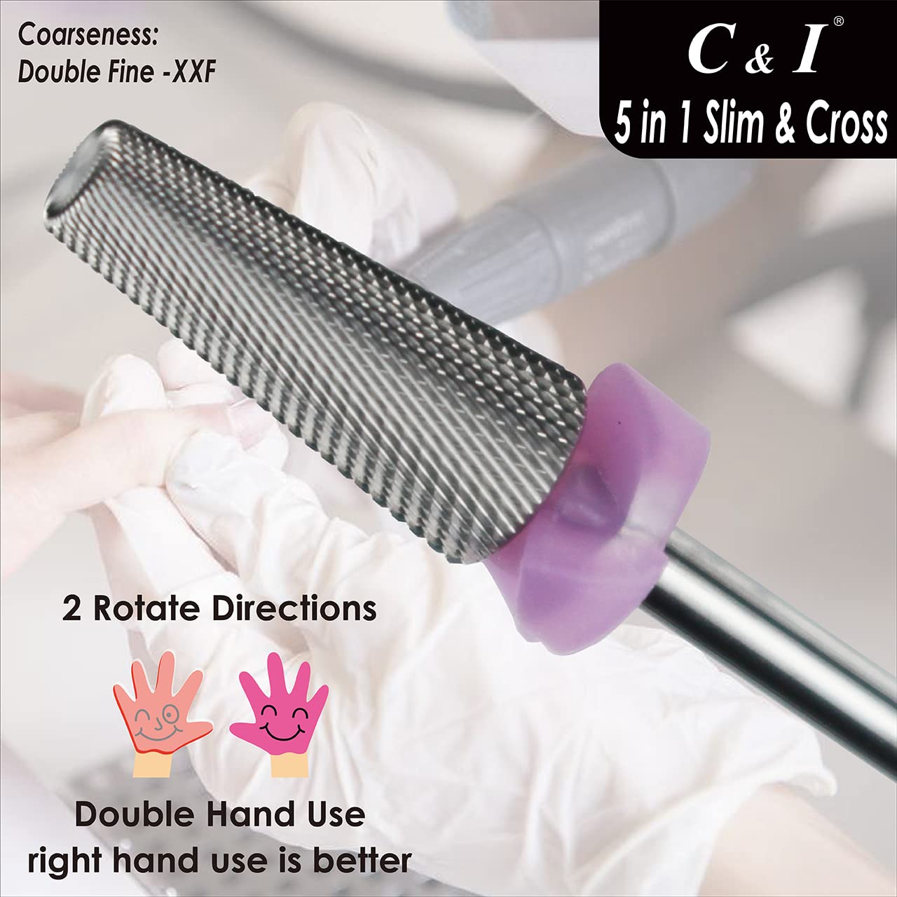 Professional 5 in 1 nail drill bit tapered shape