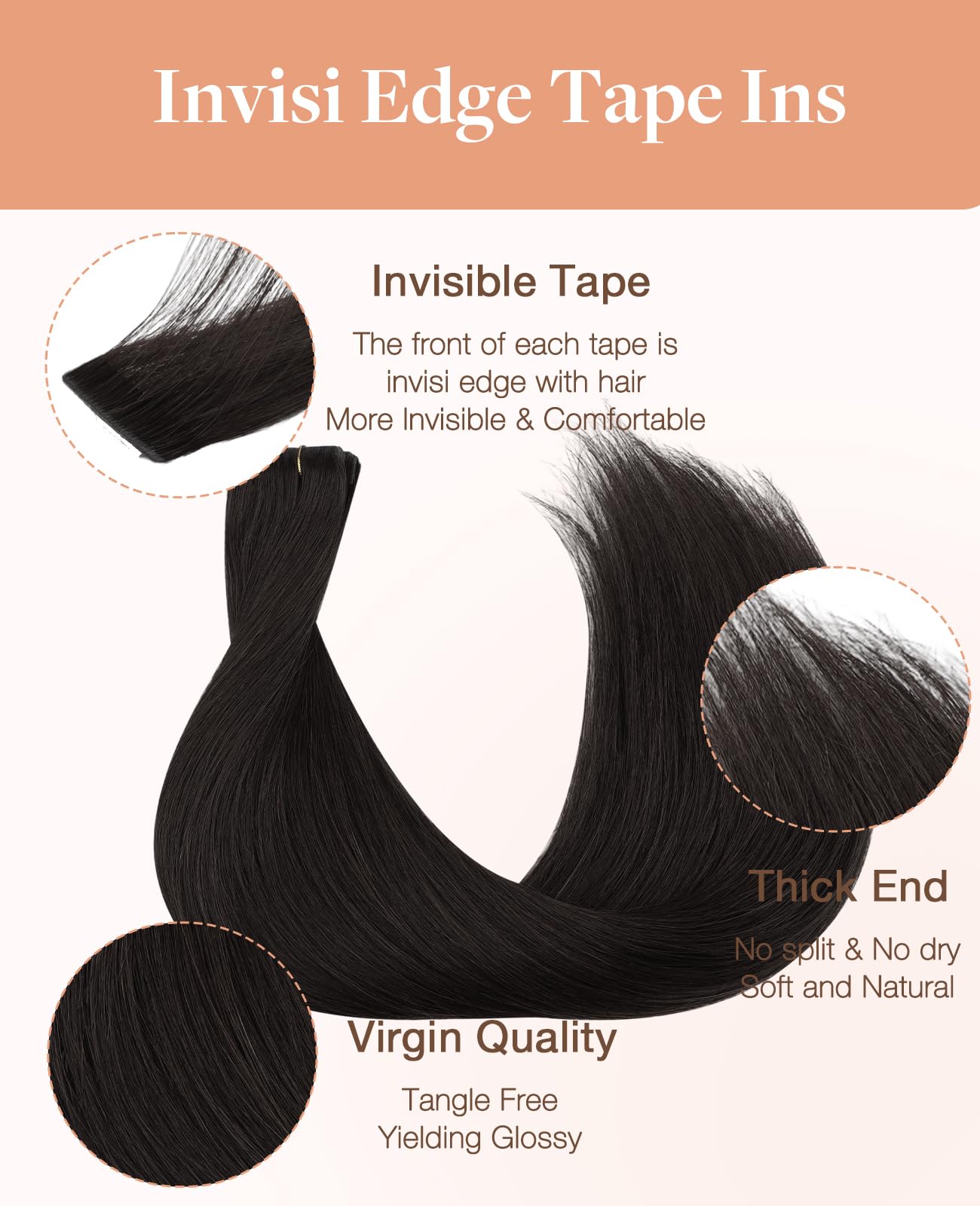 Demonstration of the thin double sided adhesive tape on premium extensions
